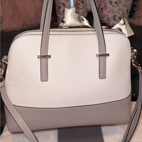 Kate Spade Leather Handbag/Satchel/Crossbody Cedar Street Maze Ivory Beige - Picture 3 of 15